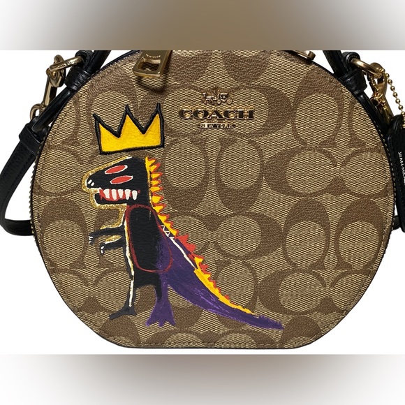 🤩 SOLD 🤩 Coach X Jean Michel Basquiat Canteen Crossbody Dinosaur GUC bag - Picture 6 of 16